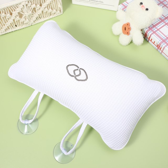 CRAFTHROU Spa Bath Pillow with Air Bags White Non Slip Mesh Texture Support for Head Neck