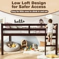thumbnail image 7 of SESSLIFE Twin Size Loft Bed with Stairs, Espresso Tall Solid Wood Loft Bed with Ladder and Guardrails for Boys Girls, No Box Spring Needed，Under Bed Storage, 7 of 7