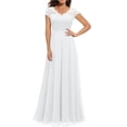 thumbnail image 2 of Women Elegant Maxi Long Evening Dress Solid Color Lace Patchwork Backless V Neck High Waist Dress Wedding Party BridesmaidXL Gao Jinjia LED, 2 of 2