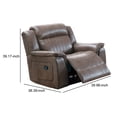 thumbnail image 5 of Fabric Manual Recliner Chair with Pillow Top Arms Brown - Saltoro Sherpi, 5 of 5