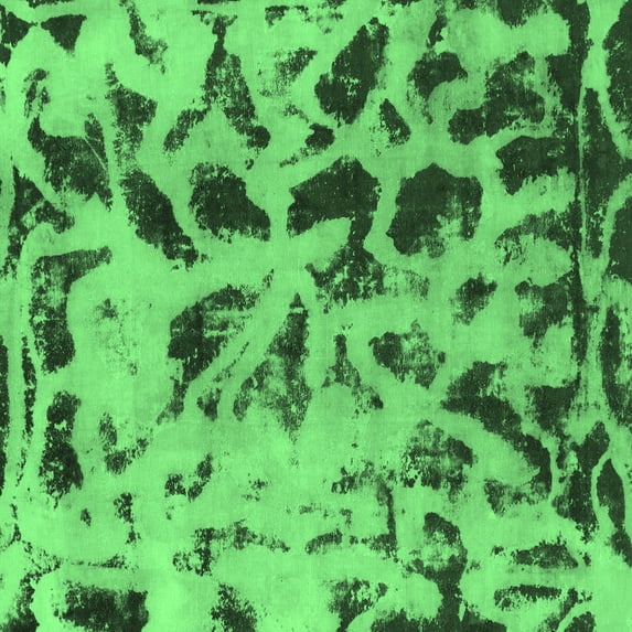Ahgly Company Indoor Square Abstract Emerald Green Modern Area Rugs, 5' Square