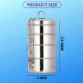 thumbnail image 3 of Stainless Steel Traditional Indian Lunch Box, Food Container,Indian Tiffin, Food storage container,Office Use (4 Tier_Design#-3 Lunch Box), 3 of 5