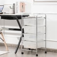 thumbnail image 2 of Giantex 4-Drawer Rolling Storage Cart, Utility Cart w/Lockable Casters & Metal Frame, Mobile Storage Organizer, Trolley Cart for Office School, White, 2 of 10