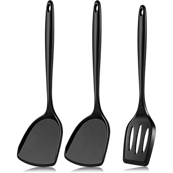 3 Pieces Silicone Spatula, Pacifier-Grade Silicone Spatulas Set Heat Resistant 600, Premium Non-Stick Silicone Solid Turner BPA Free for Cooking, Enhances Cooking Comfort