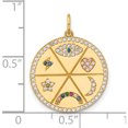 thumbnail image 4 of 10K Yellow Gold Polished Colorful Cz Good Luck Medallion Charm (Width 18.5) (Length 23.5) - Jbsp, 4 of 5