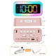 thumbnail image 5 of Reloj despertador Cadmos Cute Pink con luz nocturna RGB para niñas, 5 of 6