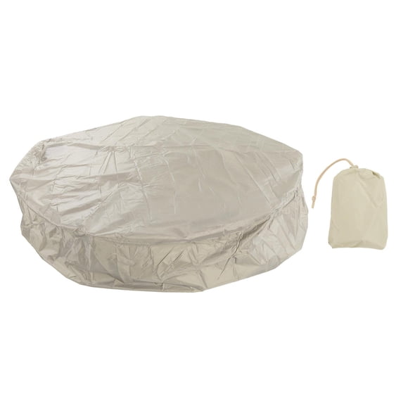Housse de protection ronde pour meubles d'extérieur, en taffetas de polyester argenté 190, imperméable, pour jacuzzi, 215 x 70 cm, beige