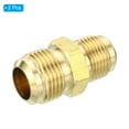 thumbnail image 3 of Uxcell 1/2 SAE Male x 5/8 SAE Male Brass Flare Union Connector, 2 Pcs Gas Adapter Brass Tube Coupler Pipe Fitting, 3 of 6