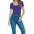 thumbnail image 3 of M&M SCRUBS Short Sleeve Scoop Neck Body Suit-Breathable Cotton Stretch(Purple, X-Large), 3 of 6
