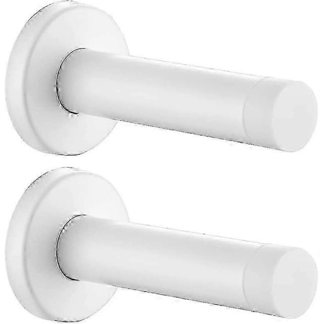 2 Pack of White 304 Stainless Steel Thicken 1mm Soundproof Door Bumpers with Wall Protectors for SBSG Door Stopper