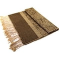 thumbnail image 4 of Jacquard Paisley Pashmina Shawl Wrap Elegant Double-Sided Two Tone Vintage Scarf, 4 of 4