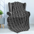 thumbnail image 4 of Charcoal Grey Soft Flannel Fleece Throw Blanket, Continuing Pattern of Baroque Inspired Elements in Rhombus Collaboration, Cozy Plush for Indoor and Outdoor Use, 50" x 70", Dimgray, by Ambesonne, 4 of 5
