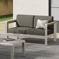 Aviara Loveseat for Patio Outdoor Seating with Deep Comfortable Cushions and Lightweight Aluminum Frame
