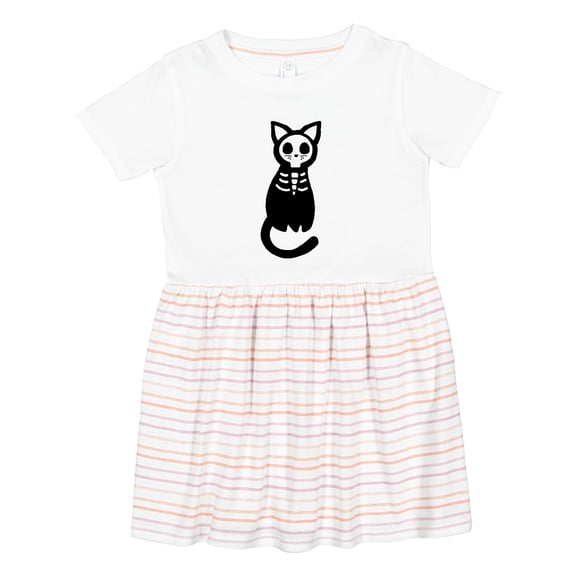 Inktastic Skeleton Cat Girls Toddler Dress
