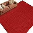 thumbnail image 2 of Red 6x9 Area Rugs, Farmhouse Burlap Solid Red Color Modern Linen Texture Non-Skid Rubber Backing Large Rectangle Rugs - Living Room Bedroom Home Office, Indoor Floor Mat Carpets Washable Rug, 2 of 9