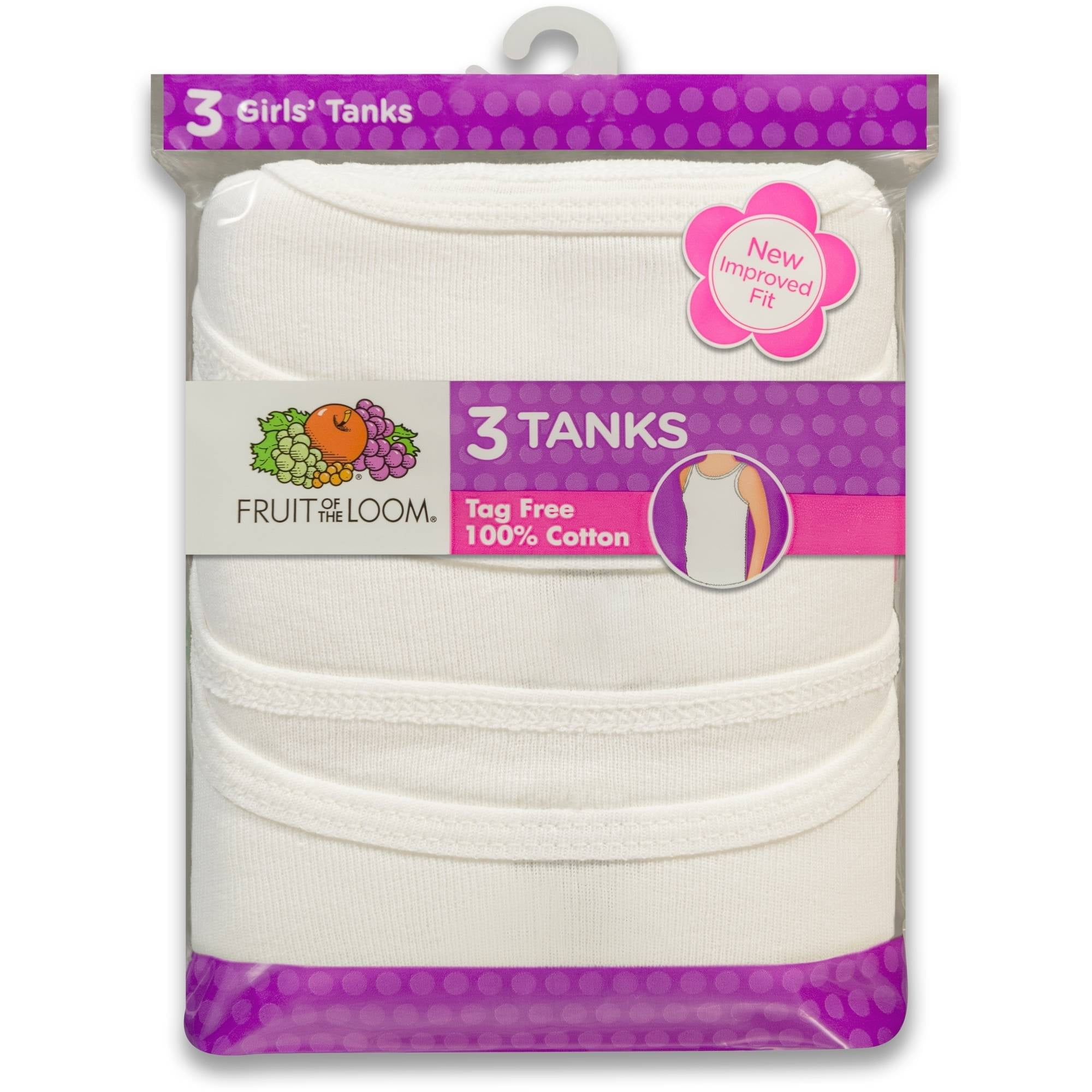 Fruit of the Loom Solid White Layering Tank Undershirts, 3 Pack