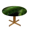 thumbnail image 3 of Acheng Palm Leaves Round Tablecloth, Tropical Jungle Palm Leaves with Charming Colors, Table Decoration for Banquet, Candy Buffet, and Dining Table 42-46, 3 of 8