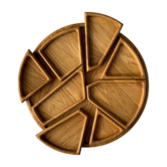 Wooden Snack Serving Tray Appetizer Serving Platter Desserts Table Tray Round Decorative Charcuterie Board