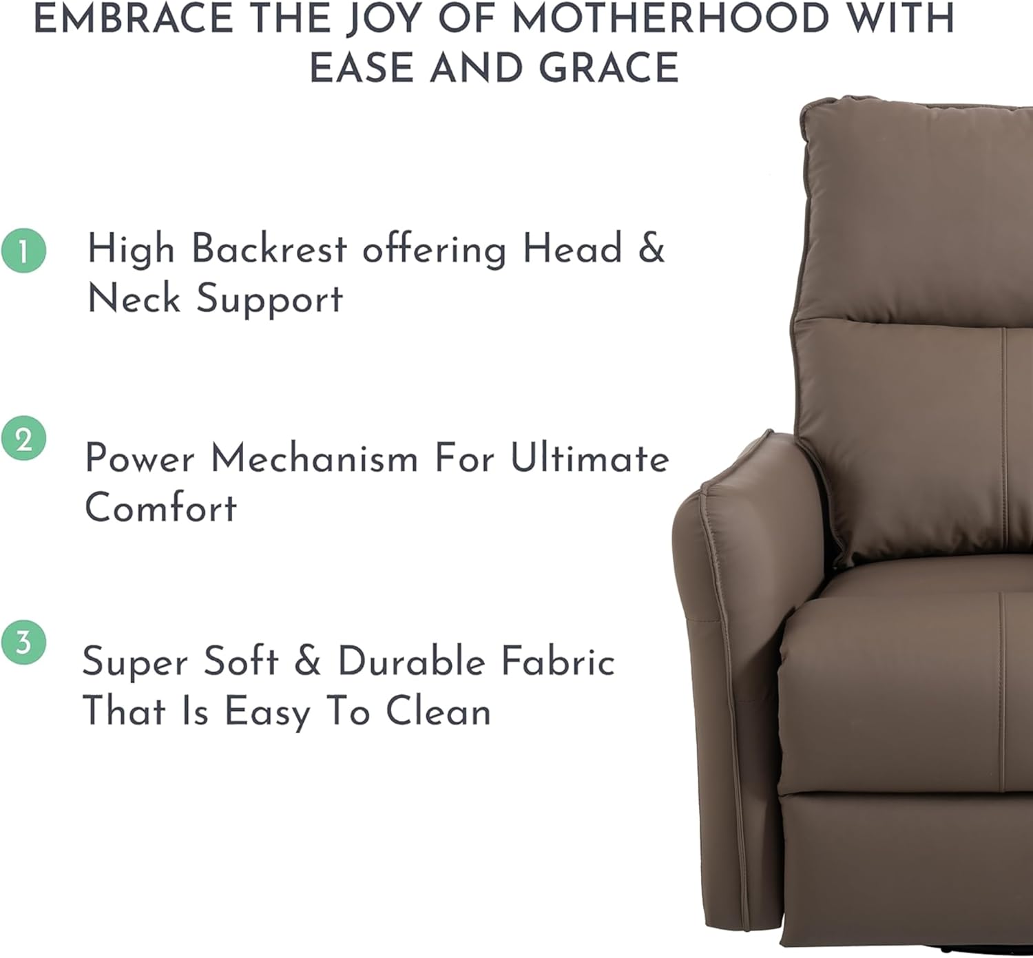270° Power Swivel Rocker Recliner Chair, Electric Glider Reclining Sofa with USB Ports, Power Swivel Glider, Rocking Chair Nursery Recliners for Living Room