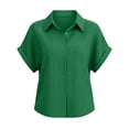 thumbnail image 5 of Dagugfen Button down Shirts for Women Short Sleeve Collared Neck Work Tops Lightweight Loose Fitted Business Casual Shirts, 5 of 6