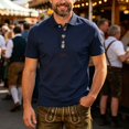 thumbnail image 2 of VeFlora Men's Oktoberfest Outfits, Short Sleeve Button Down Oktoberfest Shirts for Men, October Festival Dress Shirt, Casual Top for Oktoberfest, Party and Daily Wear(Navy/XXXXL), 2 of 5