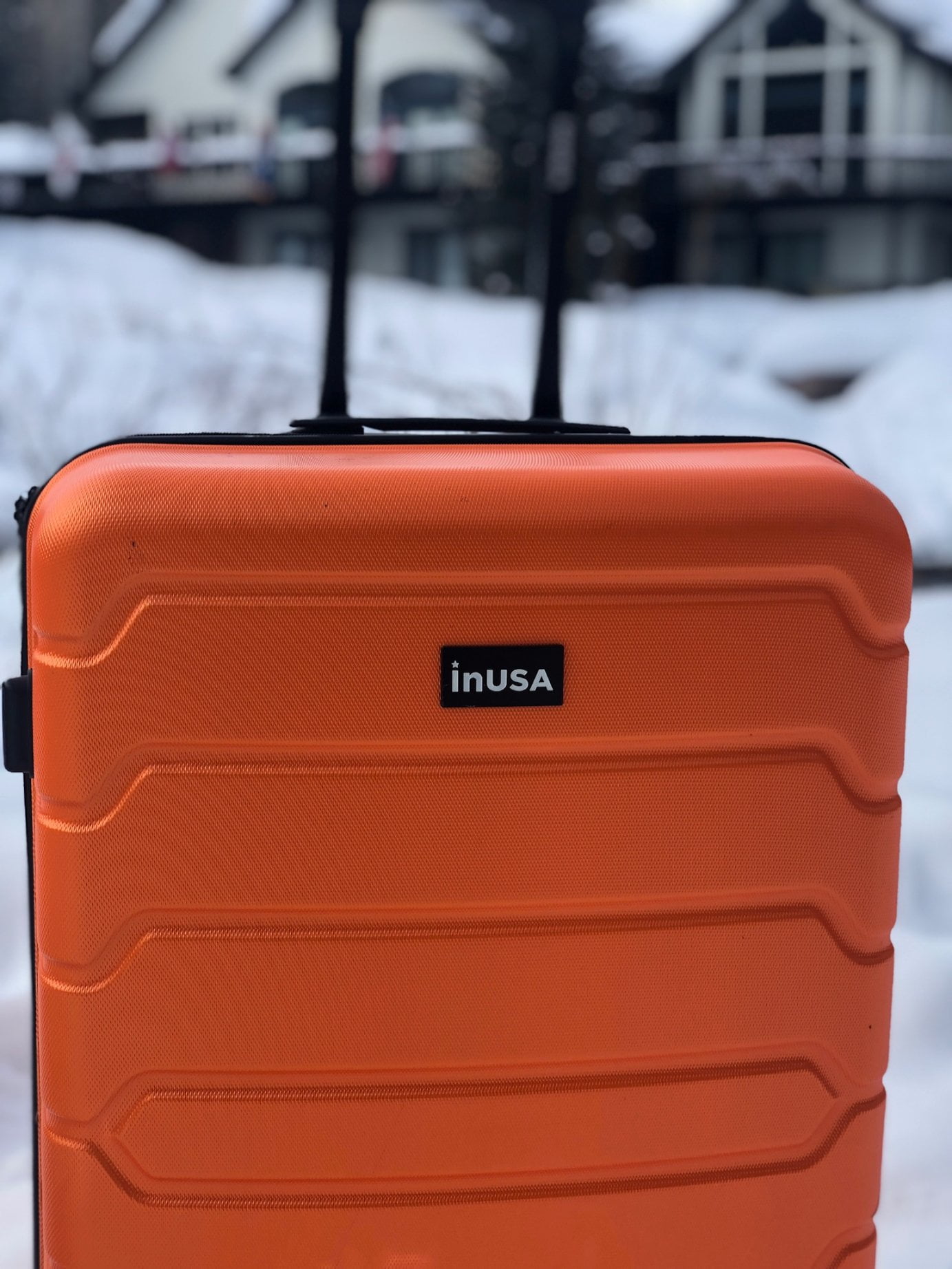 InUSA Trend 28" Hardside Lightweight Luggage with Spinner Wheels, Handle, and Trolley, Orange