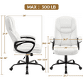 thumbnail image 5 of Topeakmart Ergonomic Faux Leather Office Chair High Back with Swivel Seat, White, 5 of 11