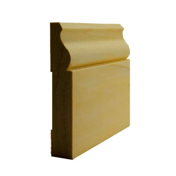 EWBB11 Colonial Baseboard 4" Tall x 11/16" Moulding. Unfinished, Poplar, 94"