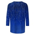 thumbnail image 5 of Royisotas Blue Women Plus Size Tops Summer 3/4 Sleeve Casual Print Shirts Crew Neck Fashion Loose Fit Womens Tshirts, 5 of 5