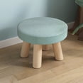 thumbnail image 6 of geerera Round Foot Stool, Upholstered Fabric Ottoman with Solid Wood Legs, Lightweight Padded Seat for Entryway Living Room, for Home Furniture Supplies, 6 of 6