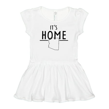 

Inktastic It s Home- State of Arizona Outline Girls Baby Dress