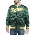 thumbnail image 4 of Men's Mitchell & Ness Green Seattle SuperSonics Hardwood Classics Throwback Wordmark Satin Jacket, 4 of 5