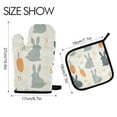thumbnail image 2 of Yayeee Oven Mitts and Pot Holder Set of 2 Heat Resistant Kitchen Gloves Baking Hot Pad, Whimsical Rabbits, 2 of 5
