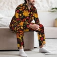 thumbnail image 7 of Naloa Autumn Maple Leaves A Men’s Pajamas Set - Long Sleeve Button Down Sleep Shirt and Pajama Bottoms Sleepwear Set-Medium, 7 of 7