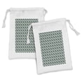 thumbnail image 1 of Geometric Fabric Pouch Set of 2, Pattern of Circles and Triangles, Small Drawstring Bag for Toiletries Masks and Favors, 9" x 6", Pale Green Dark Teal, by Ambesonne, 1 of 2