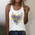thumbnail image 2 of WEIWEN Womens Tank Tops Summer Fashion Colorful Butterfly Heart Printed Sleeveless Spaghetti Strap Tank Top for Women Vest White, XL, 2 of 4