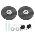 thumbnail image 1 of Universal Car Hood Pins Lock Clip Kit Carbon Fiber Style Engine Bonnet Push Button with 2 Keys, 1 of 5