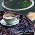 thumbnail image 3 of Ambesonne Floral Fitted Round Tablecloth, Tropical Forest Leaves Retro, 40"- 44" Diameter, Quartz Turquoise and Black, 3 of 5