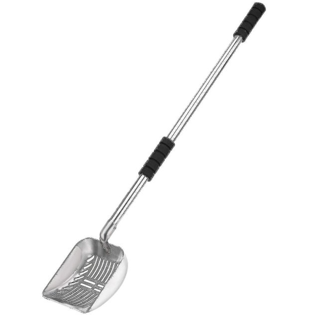Pala para arena para gatos de metal con pala profunda y mango largo, gato antiadherente desmontable Li de acero inoxidable