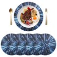 thumbnail image 5 of Ryvnso Space Light Blue Neon Stripes Round Plate Mats Dining Table Placemat Set of 4 for Holiday Decoration, 5 of 7