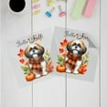 thumbnail image 3 of Hello Fall Shih Tzu Scarf Welcome Autumn with Leaves Pumpkins Cutout Transfer Sticker Lion Dog Lover Gifts Transparent Decal Art Decor - 00011, 3 of 5