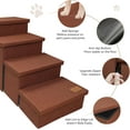 thumbnail image 2 of Dog Stairs with Storage 23" H, 4-Step Wider Dog Steps for High Beds Window, Folding Sturdy Pet Stairs Gift for Small/Medium/Large Old Dogs Cats, Ramp for Climbing Car Up to 200 lbs,Brown, 2 of 11
