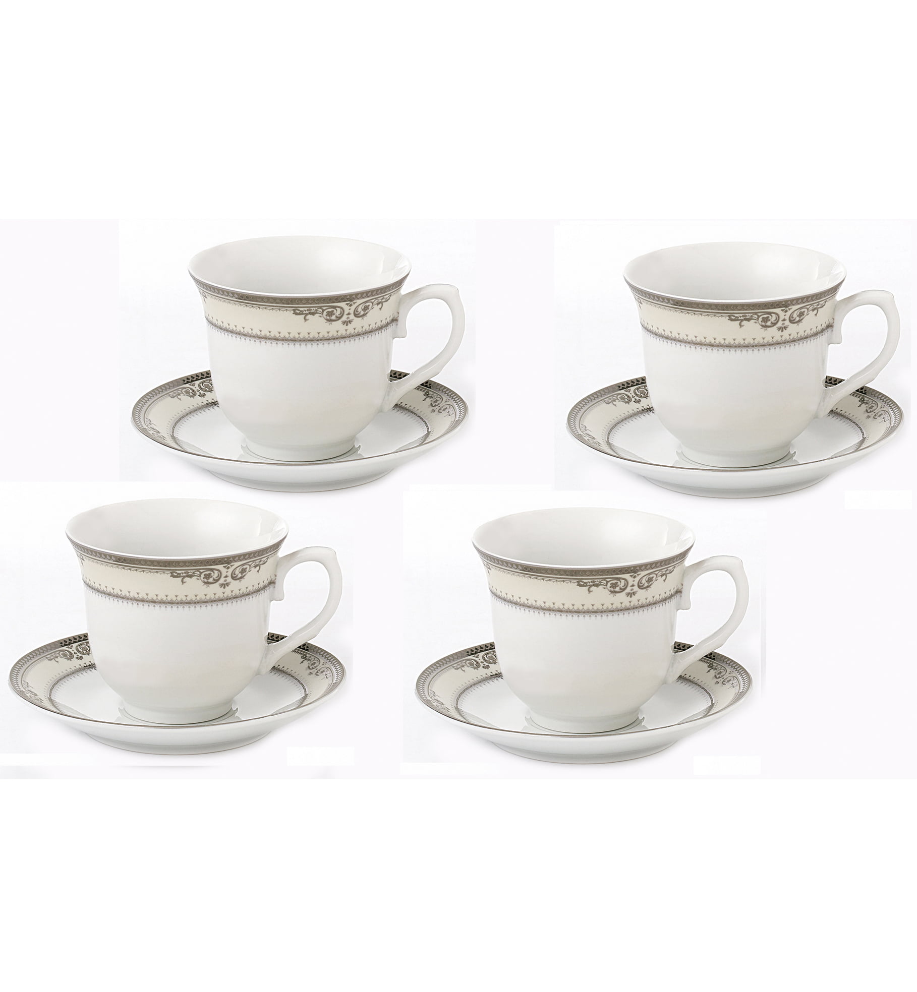ARRADENS Tea Cups and Saucers, 7.5 OZ Large Espresso Cups Set of 4,  Porcelain Coffee Cup and Saucer,…See more ARRADENS Tea Cups and Saucers,  7.5 OZ