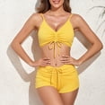 thumbnail image 5 of Elainilye Fashion Bikini Sets for Women Bikini with Chest Pad Without Steel Support Sexy Strap Split Swimsuit Beach Two Piece Set,Yellow, 5 of 8