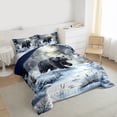 thumbnail image 3 of Manfei Woodland Animal Bear Queen Comforter Set,Country Farmhouse Hunting Bedding Sets,White Snow Winter Bedding Comforter Set For Teens,Luxury Bedroom Decor Reversible,3pcs, 3 of 8