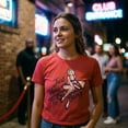 thumbnail image 5 of Womens Just Here to Bang T Shirt Funny Firework pin up Model USA Graphic Tee Womens Graphic Tees, 5 of 9