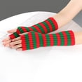 thumbnail image 2 of Elainilye Fashion Unisex Winter Gloves Wrist Arm Warmer Solid Knitted Long Fingerless Gloves Mitten Knitted Wool Gloves,Green, 2 of 5
