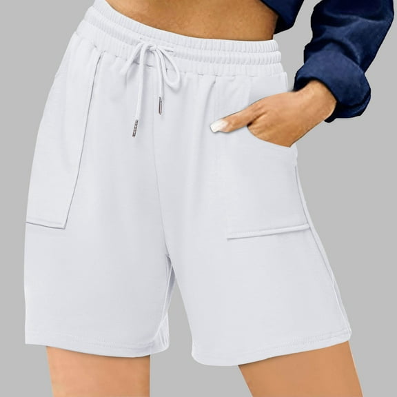 High Waist Women's Shorts for Sports and Leisure Stylish Running and Gym Shorts with Pockets and Drawstring Comfortable Fit for Summer Activities
