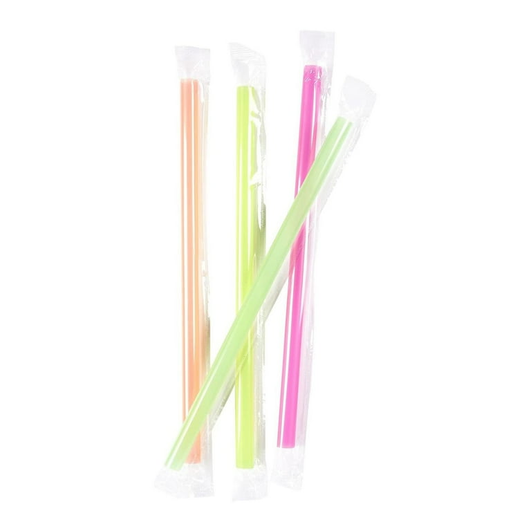 Comfy Package 8.5” Clear Disposable Jumbo Straws Drinking Plastic