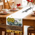thumbnail image 5 of Sunflowers Truck Table Runner 72 Inches, Country Botanical Blooms Floral Butterfly Bed Runner Dresser Scarves Tabletop for Indoor Outdoor Parties/Ceremony/Banquet, 14" x 72", 5 of 9
